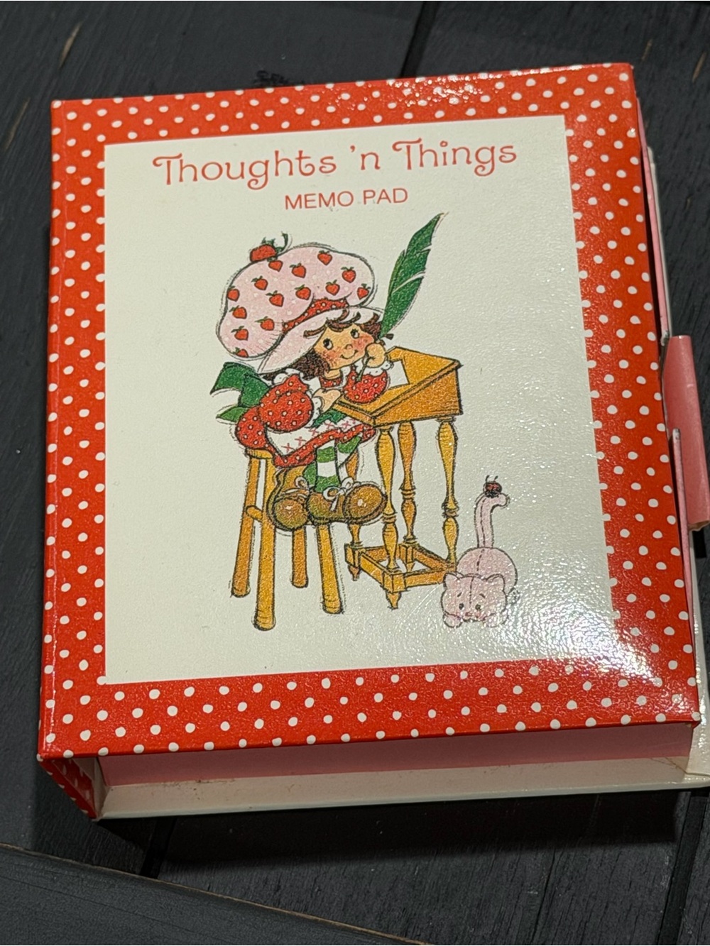 Strawberry shortcake vintage Red Polka Dot Memo Pad